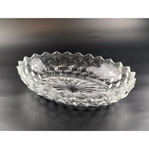 Fostoria American Clear Oval Vegetable Bowl 9" #2056 Vtg Glassware Unmarked MCM